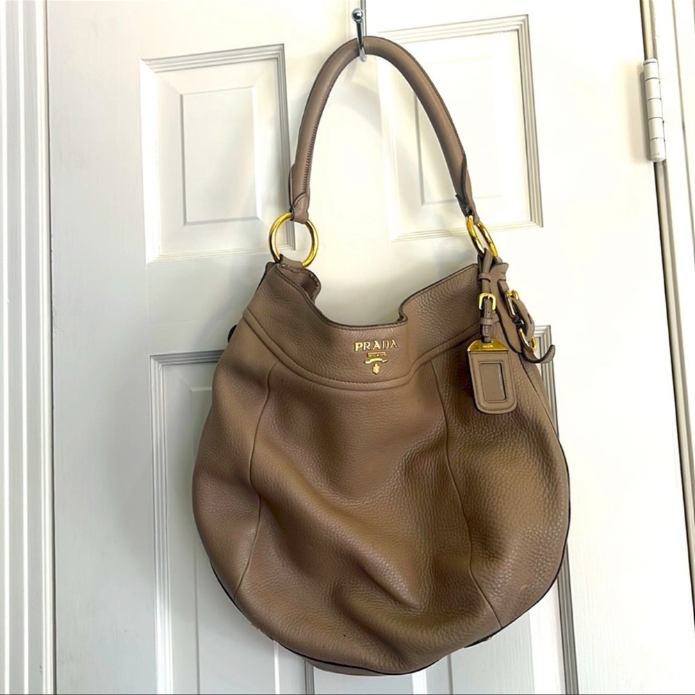 Prada Vitello Diano Leather Hobo Bag